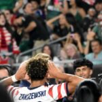 Festejo del primer gol